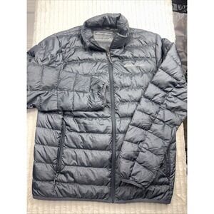 Eddie Bauer Jacket Mens Small EB 650 Down Packable Lightweight‎ Puffer Gray Warm
